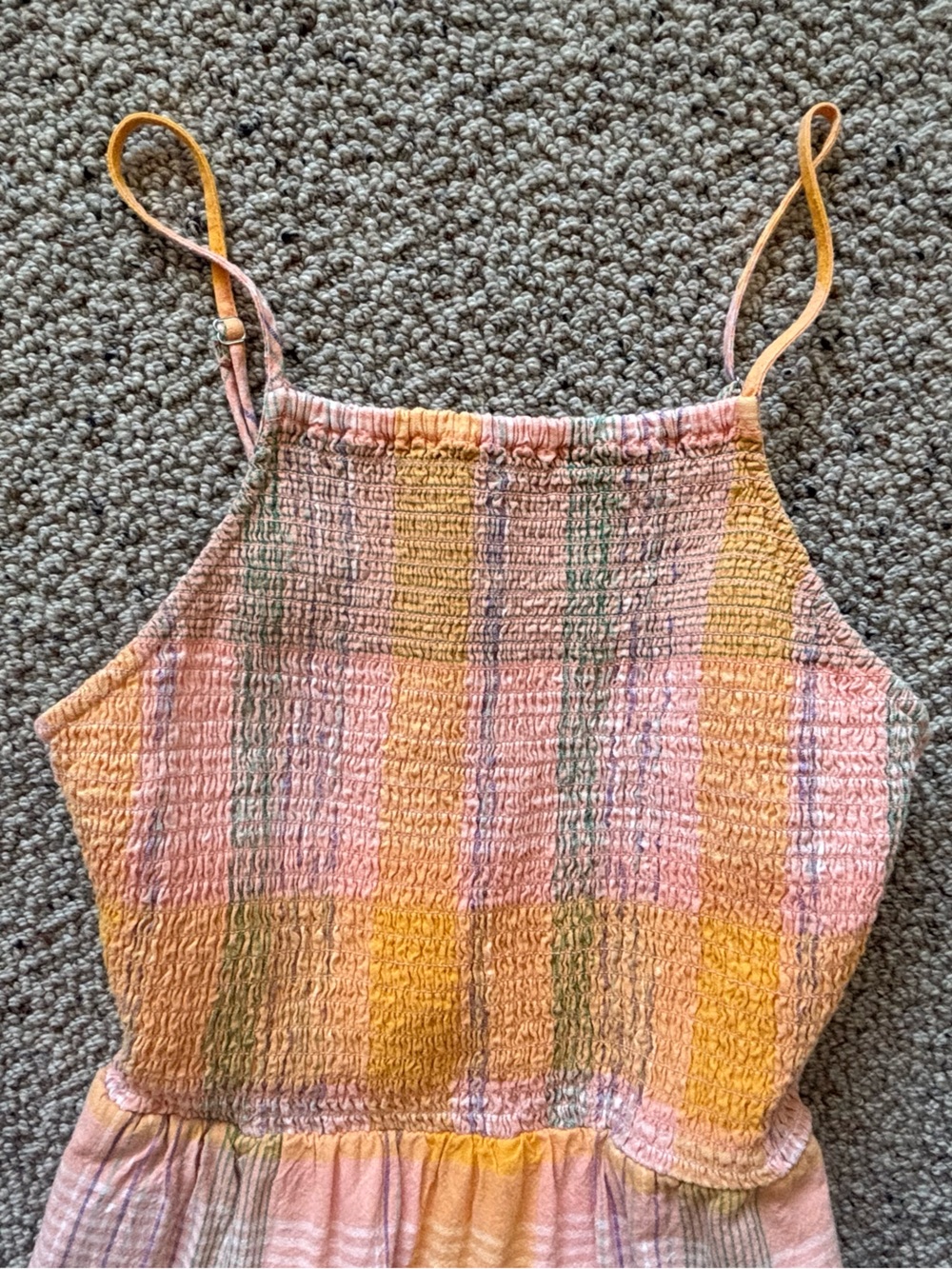 Universal Thread Pink & Mustard Smocked Tiered Maxi Dress- size XS - Picture 4 of 7